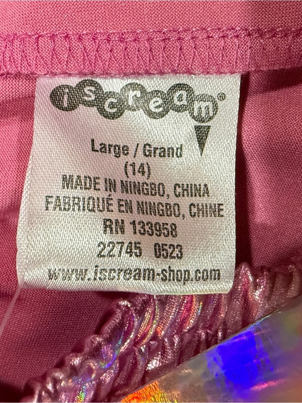 Iscream Pink Metallic Plush Lounge Shorts Girls Size 14 Large - Picture 3 of 5